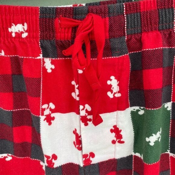 Disney Parks Christmas Flannel Pajama Pants Mickey Mouse Patchwork Size XL - Picture 5 of 10